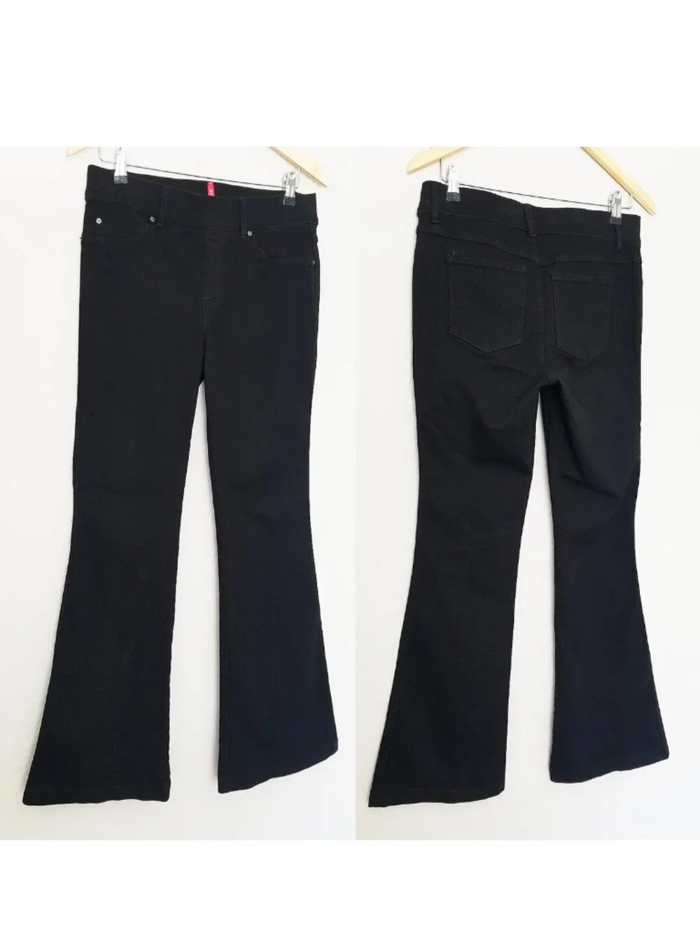 SPANXshape EveryWear Flared Pull On Jeans Black Size M Slimming Denim $138 20326